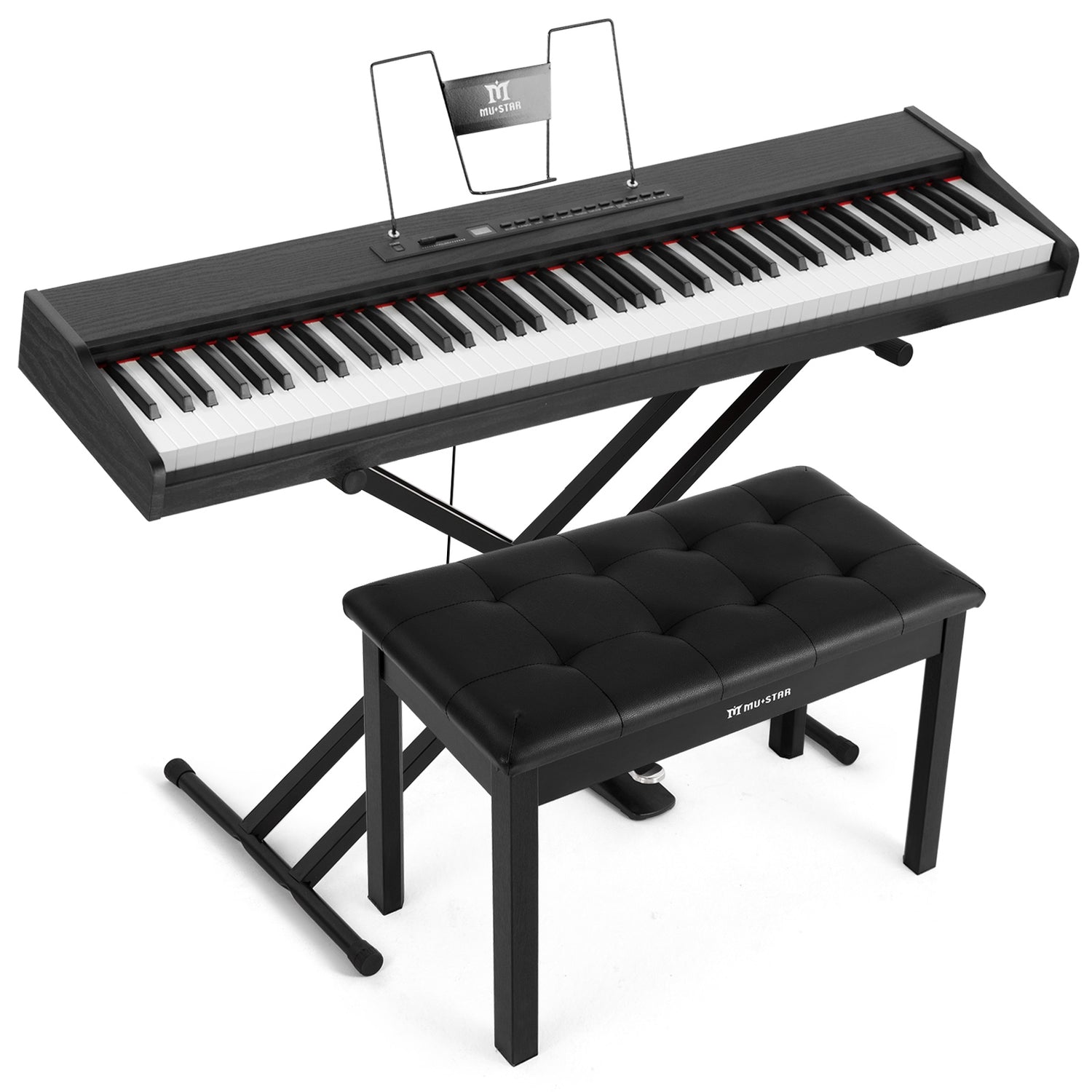 MUSTAR MEP-400/500, 88 Tasten, ideales Keyboard-Piano für Anfänger, digitales Holzpiano, tragbares E-Piano