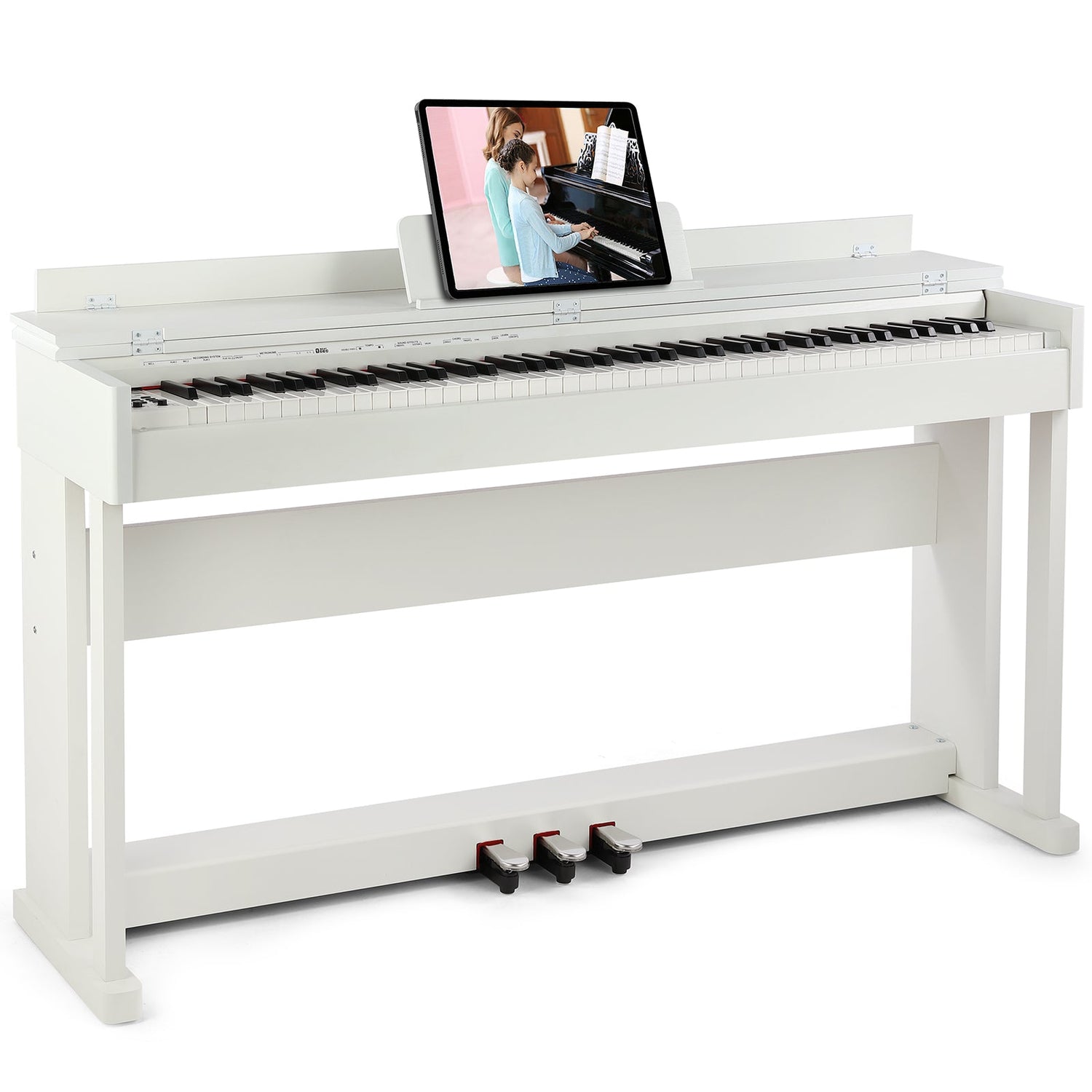 MUSTAR MDP-701, Digitalpiano mit 88 gewichteten Tasten, Holzgehäuse, E-Dur, Weiß