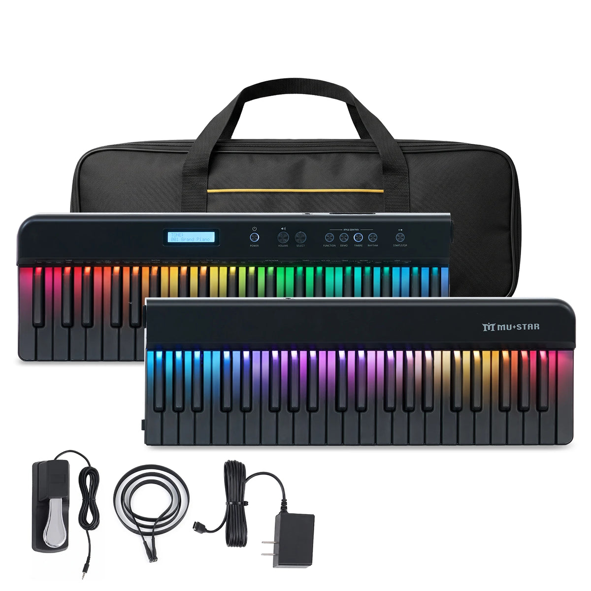 MUSTAR MEP-300, 88-Tasten-Digitalpiano mit halbgewichteten Tasten, tragbares elektronisches Keyboard, Anfänger-E-Piano